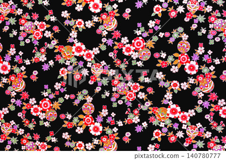 Japanese style floral background material, Chiyogami, Japanese paper Japanese style floral background material, Chiyogami, Japanese paper 140780777