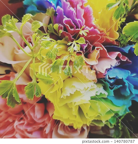 Rainbow flowers blooming in rainbow colors Rainbow flowers blooming in rainbow colors 140780787