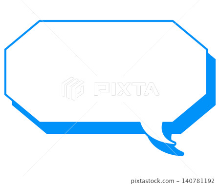 Simple colored line speech bubble, elongated octagon Simple colored line speech bubble, elongated octagon 140781192