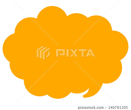 Simple color speech bubble with a rounded cloud shape Simple color speech bubble with a rounded cloud shape 140781205