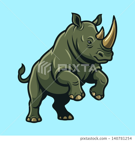 Rhino Illustration Character Vector Logo Template Rhino Illustration Character Vector Logo Template 140781254