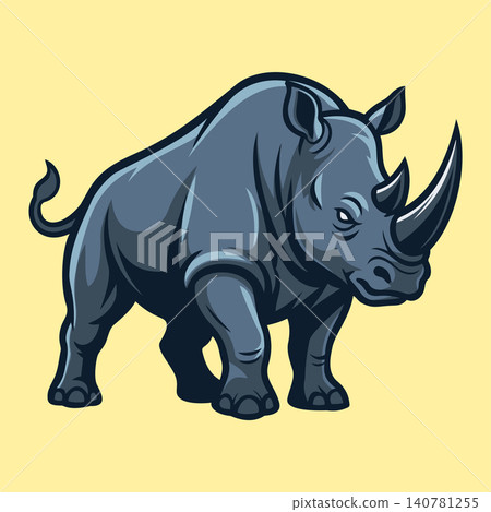 Rhino Illustration Character Vector Logo Template Rhino Illustration Character Vector Logo Template 140781255