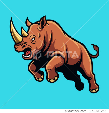 Rhino Illustration Character Vector Logo Template Rhino Illustration Character Vector Logo Template 140781256