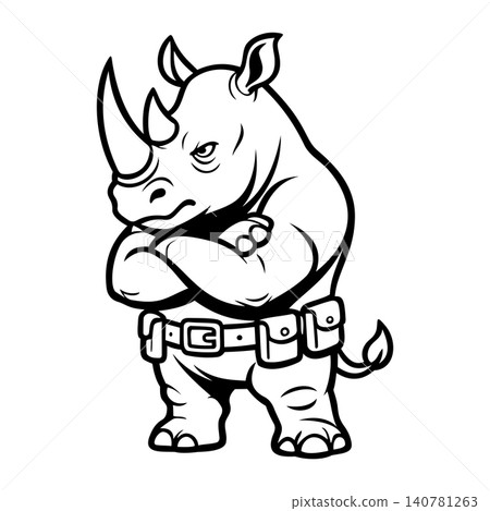 Rhino Illustration Character Vector Logo Template Rhino Illustration Character Vector Logo Template 140781263