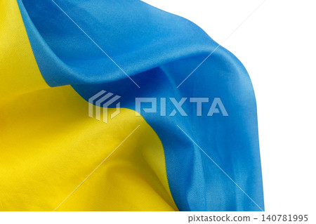Ukraine flag isolated on white background with copy space. Ukraine flag isolated on white background with copy space. 140781995