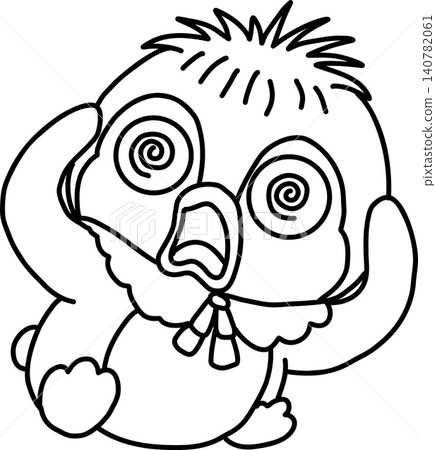 A cute, whimsical illustration of a penguin with confused, swirling eyes. A cute, whimsical illustration of a penguin with confused, swirling eyes. 140782061