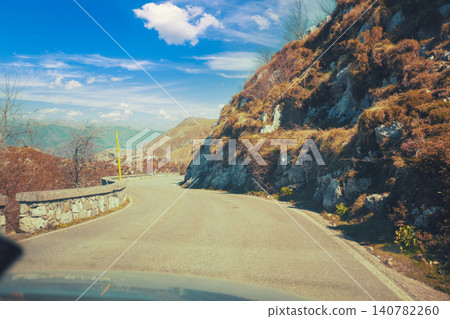 Mountain road in National park Picos de Europa. Asturias, Spain, Europe Mountain road in National park Picos de Europa. Asturias, Spain, Europe 140782260