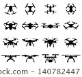 Set of silhouettes of different drones 140782447