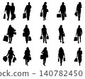 Black silhouettes of people  shopping 140782450