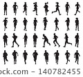 Black silhouettes of runners, recreation and sport 140782455
