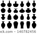 Black silhouettes of vases different shapes and sizes 140782456