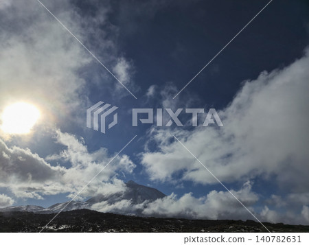 Sunlit mountain landscape with dramatic cloudy sky Sunlit mountain landscape with dramatic cloudy sky 140782631
