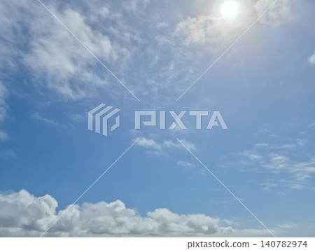 Bright Blue Sky with Soft White Clouds Bright Blue Sky with Soft White Clouds 140782974