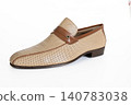 Beige woven leather mens loafer isolated on white background 140783038