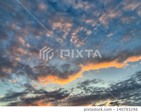 Colorful sunset clouds across the evening sky Colorful sunset clouds across the evening sky 140783298