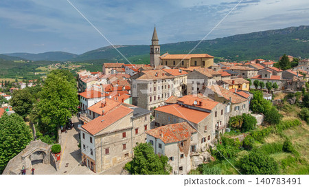 Buzet Town Aerial View Truffle Capital Istria Region Croatia Buzet Town Aerial View Truffle Capital Istria Region Croatia 140783491