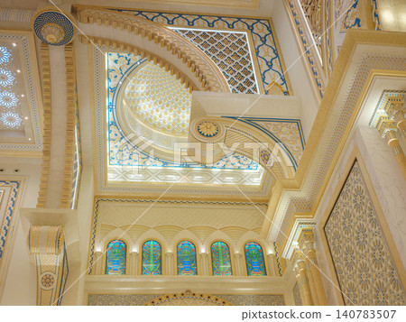 Abu Dhabi, UAE January 15, 2024 Qasr Al Watan Palace Grand Hall Interior Abu Dhabi, UAE January 15, 2024 Qasr Al Watan Palace Grand Hall Interior 140783507