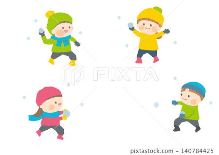 可愛的孩子在打雪仗 可愛的孩子在打雪仗 140784425