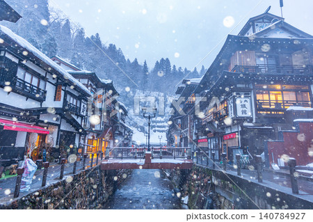 銀山溫泉,冬季(山形縣) 銀山溫泉,冬季(山形縣) 140784927