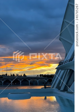 Sunset over City of Arts and Sciences in Valencia, Spain Sunset over City of Arts and Sciences in Valencia, Spain 140785267