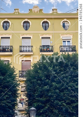 Historic Art Nouveau apartment building facade in Ruzafa neighborhood, Valencia, Spain Historic Art Nouveau apartment building facade in Ruzafa neighborhood, Valencia, Spain 140785268