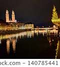 Old town at night during Christmas.  140785441