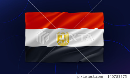 Egypt national flag. 3d vector Egypt national flag. 3d vector 140785575