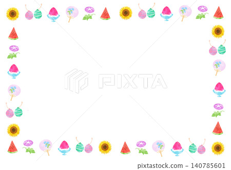 Cute summer motif frame Cute summer motif frame 140785601