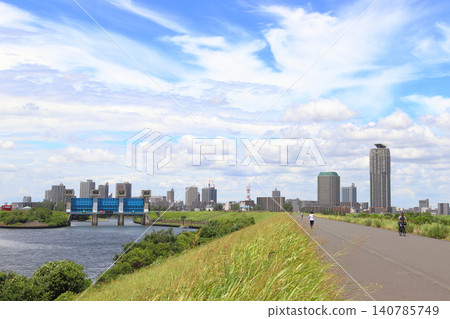 On the Sumida River in early summer (near Shimo, Kita Ward, Tokyo) On the Sumida River in early summer (near Shimo, Kita Ward, Tokyo) 140785749