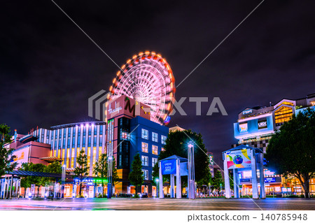 Yokohama Cityscape Center Kita Station area, overlooking Tsuzuki Hankyu, Mosaic Mall Kohoku, and the Ferris wheel. 140785948