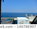 A clear blue sky and the vast ocean, the vibrant logistics hub of Kawasaki Port. 140786907