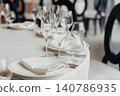 Empty table set with elegant glassware 140786935