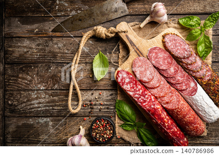 Set of different types of sausages Set of different types of sausages 140786986