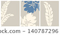 Set of three abstract floral backgrounds in pastel colors.  140787296