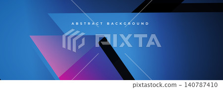 Blue geometric abstract background with overlapping translucent triangles, diagonal dark shapes, magenta glow, modern corporate design, web banner layout, presentation cover, minimal futuristic style Blue geometric abstract background with overlapping translucent triangles, diagonal dark shapes, magenta glow, modern corporate design, web banner layout, presentation cover, minimal futuristic style 140787410