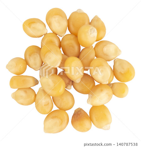 Popcorn kernels pile isolated on white background Popcorn kernels pile isolated on white background 140787538