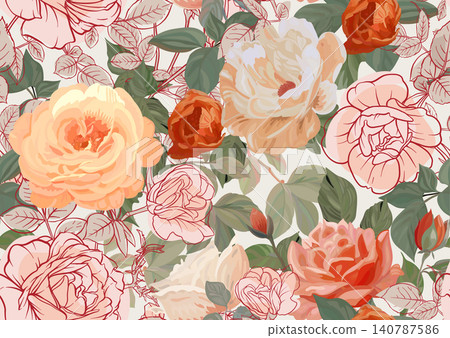 roses seamless pattern 3 140787586