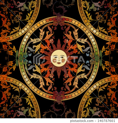 Ornate Baroque seamless pattern featuring 140787601