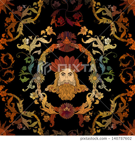 Ornate Baroque seamless pattern featuring 140787602