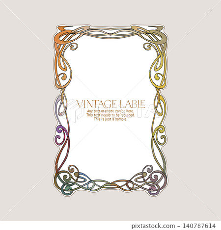 Elegant Art Nouveau frames with swirling floral motifs Elegant Art Nouveau frames with swirling floral motifs 140787614