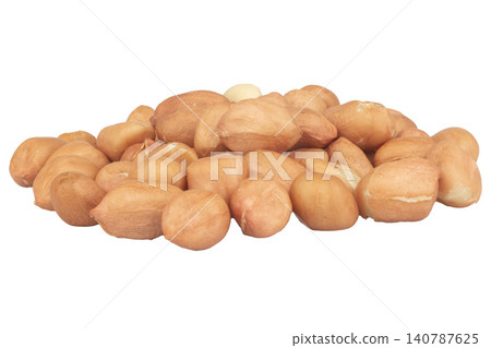 Roasted peanuts pile isolated on white background 140787625