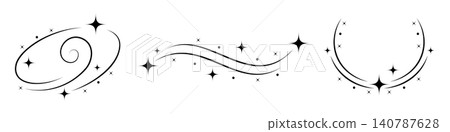 Black Celestial Sparkle Trail Vector Set, Minimal Magic Swirl Border Elements with Twinkle Stars, Elegant Decorative Curves for Invitation, Logo and Graphic Design Black Celestial Sparkle Trail Vector Set, Minimal Magic Swirl Border Elements with Twinkle Stars, Elegant Decorative Curves for Invitation, Logo and Graphic Design 140787628