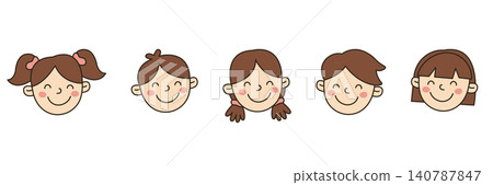 collection of cute happy kids faces avatar vector illustration. collection of cute happy kids faces avatar vector illustration. 140787847