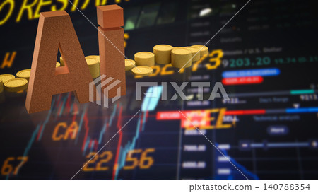 Artificial Intelligence Transforming Global Financial Markets 3d render. Artificial Intelligence Transforming Global Financial Markets 3d render. 140788354