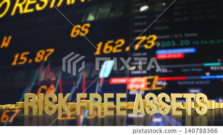 Gold Risk Free Assets In A Secure Investment Market 3d render. Gold Risk Free Assets In A Secure Investment Market 3d render. 140788366