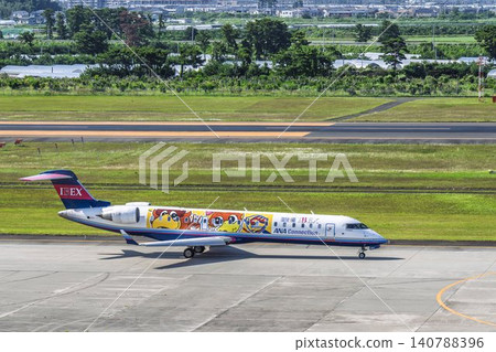 Sunny Sendai Airport, airplane taxiing, Natori City, Miyagi Prefecture Sunny Sendai Airport, airplane taxiing, Natori City, Miyagi Prefecture 140788396