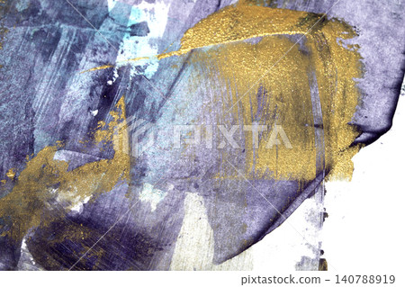 Blue, purple, gold metallic paint strokes vibrant background texture Blue, purple, gold metallic paint strokes vibrant background texture 140788919