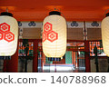 Lanterns offered in the hall of Itsukushima Shrine in Miyajima, Aki Province 140788968