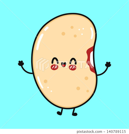 Surprised bean cartoon character illustration Surprised bean cartoon character illustration 140789115