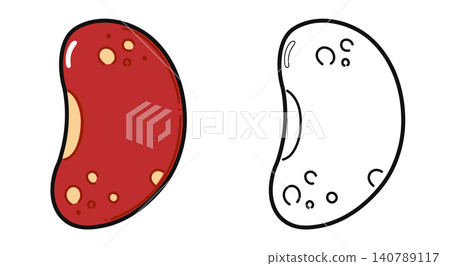 Red bean color outline character set Red bean color outline character set 140789117
